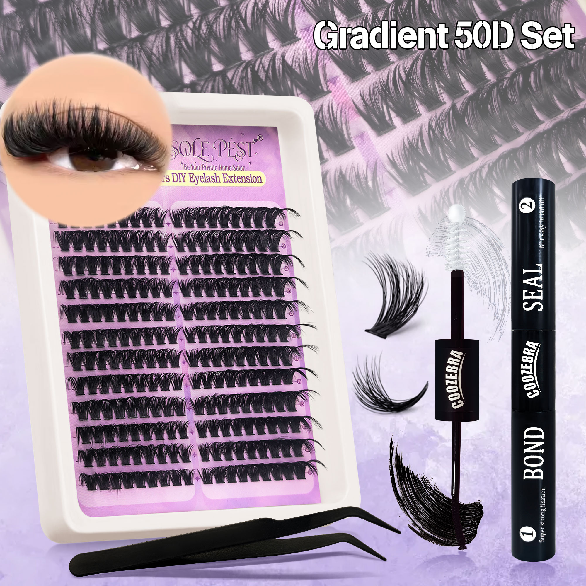 Eyelash Extension Cat Eye - 216-Cluster Ombré False Eyelash Set –
