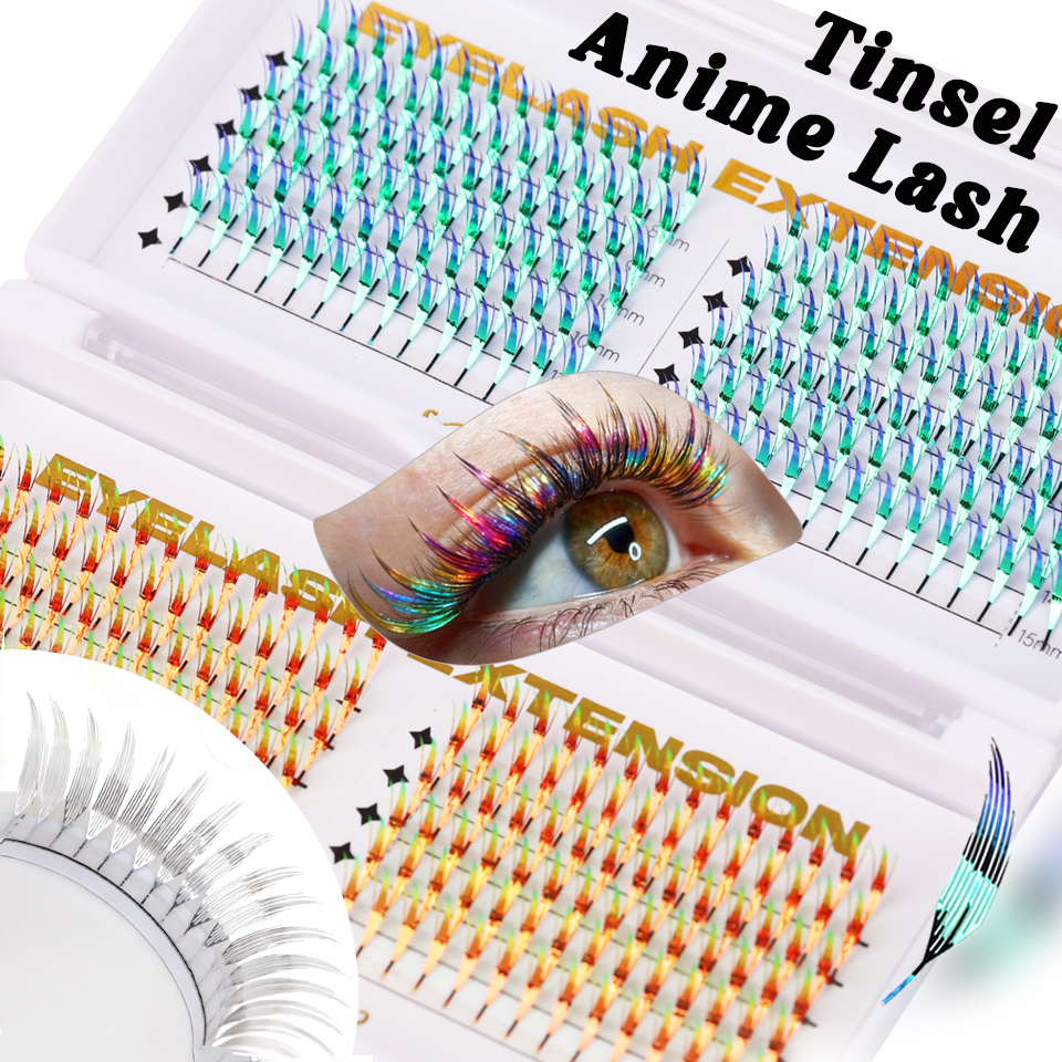 Eyelash Extension Anime Style - AGUUD Color Shiny Comic Spire Lashes