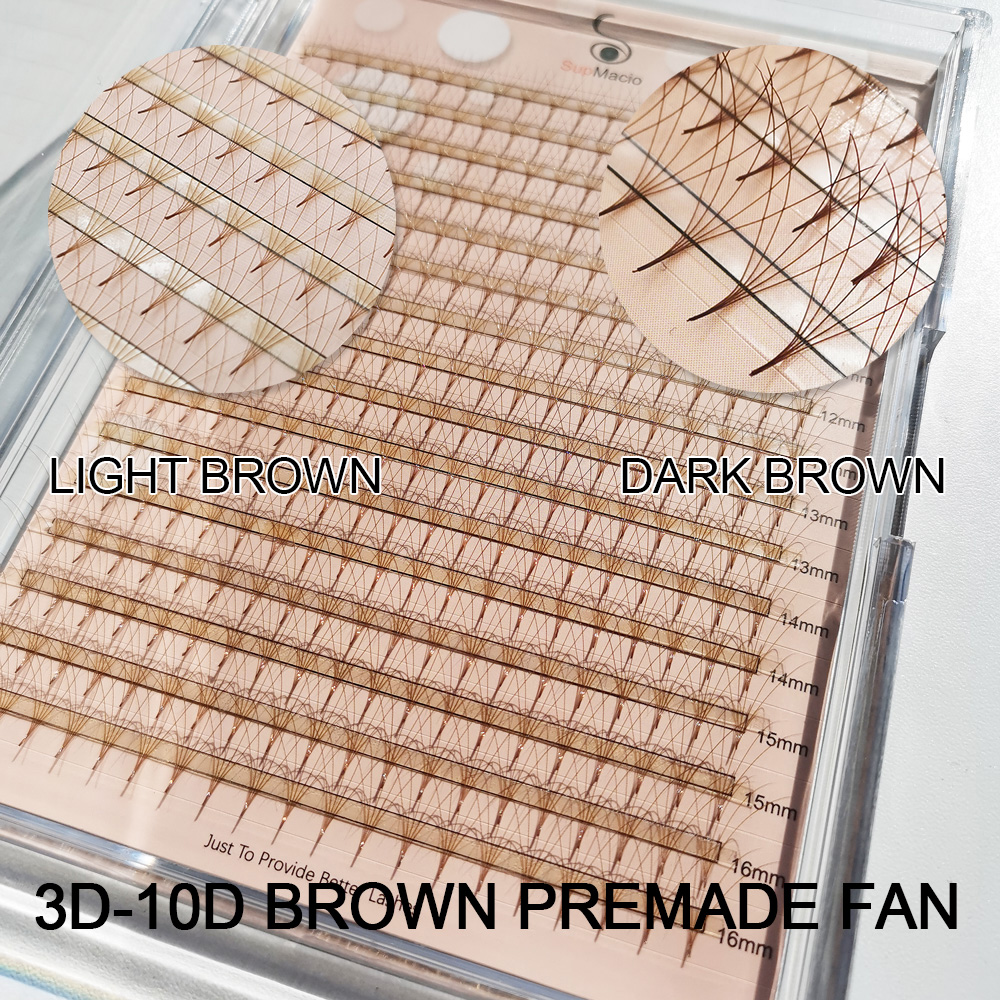 Eyelash Extension Japan - SupMacio Brown Premade fans Eyelash Extensions
