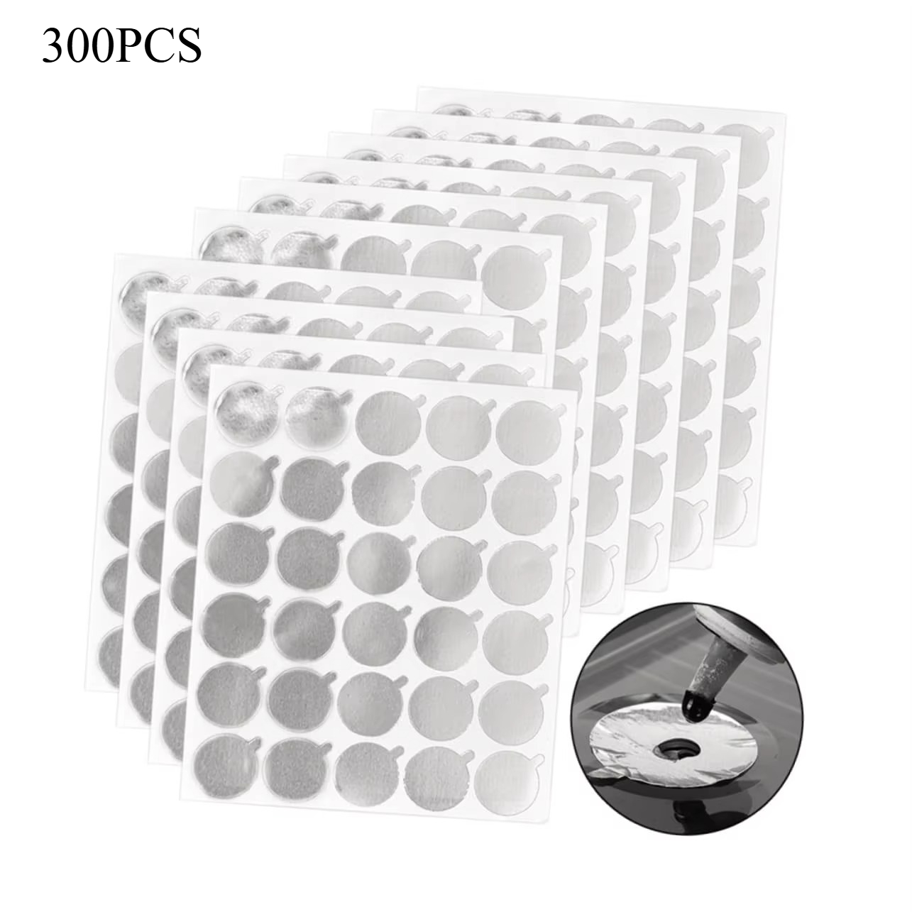 Lash Adhesive Glue - 300pcs Foil Sticker Pads(10 Sheets) Eyelash