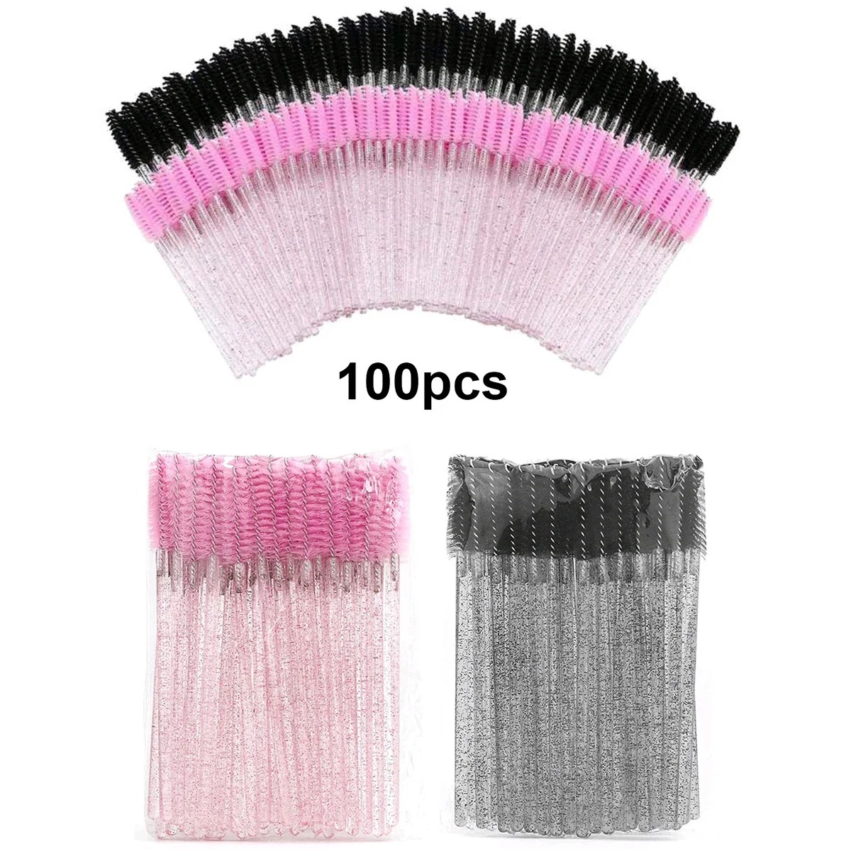 Eyelash Extension Options - Wholesale 100PCS Mascara Spoolies Disposable Eyelash