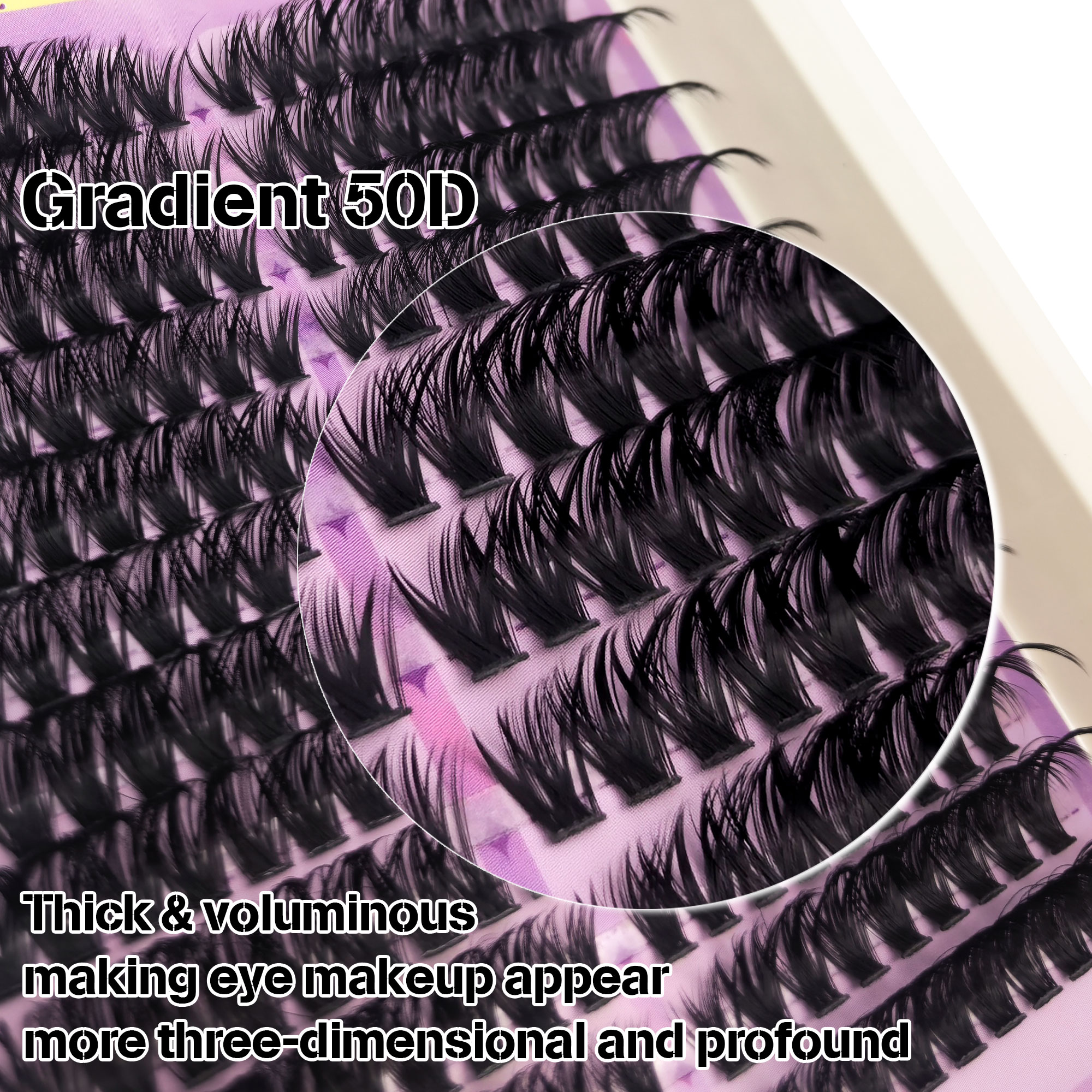 216-Cluster Ombré False Eyelas - đánh giá và giá Eyelash Extension Cat Eye