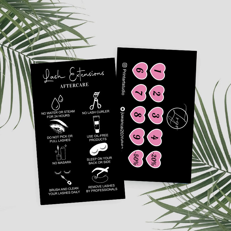 Custom Loyalty Cards with Logo - đánh giá và giá Eyelash Extension Aftercare