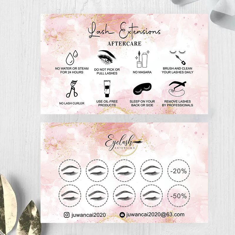 Custom Loyalty Cards with Logo - đánh giá và giá Eyelash Extension Aftercare