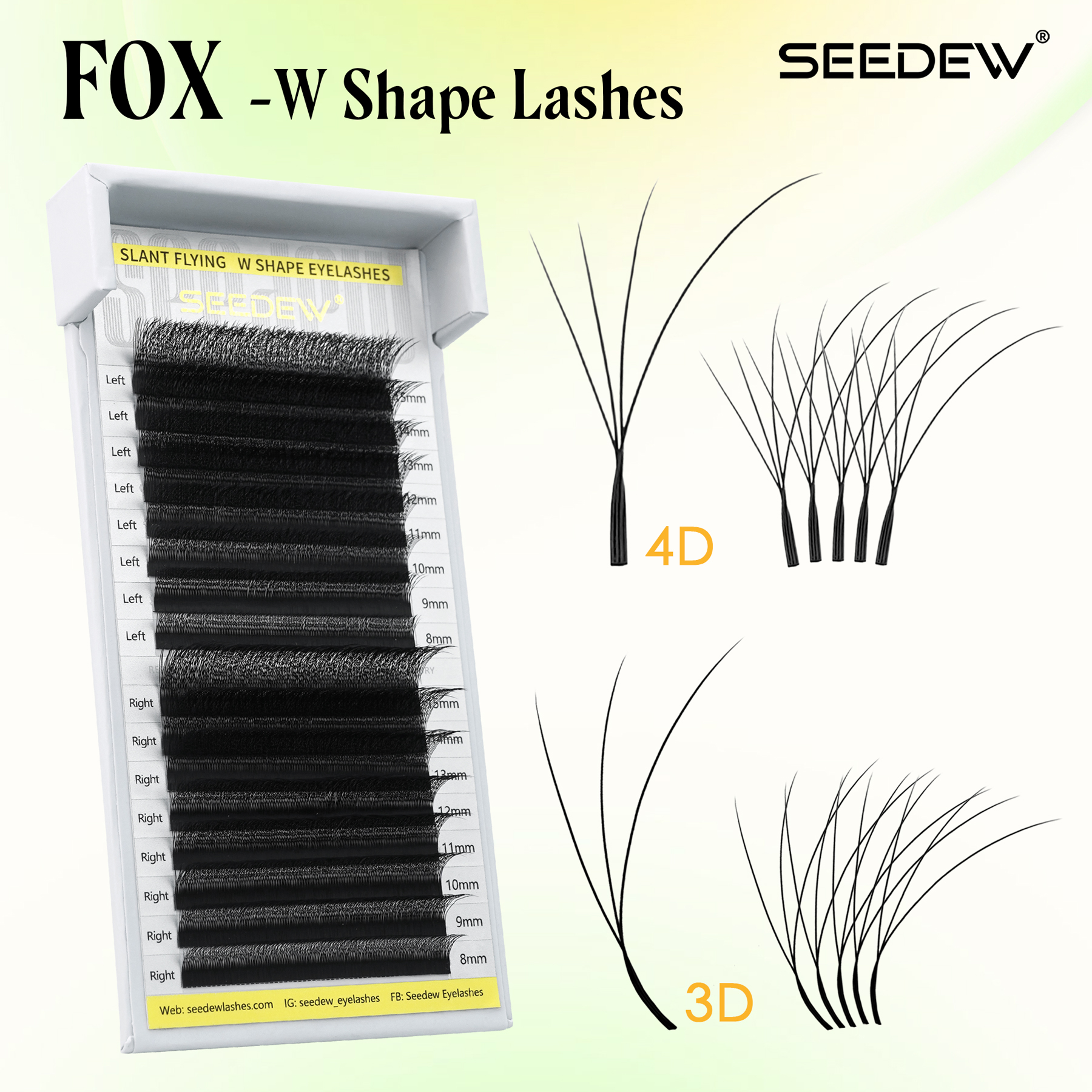 SEEDEW Fox 3D 4D Eyelash Exten - đánh giá và giá Eyelash Extension Cat Eye