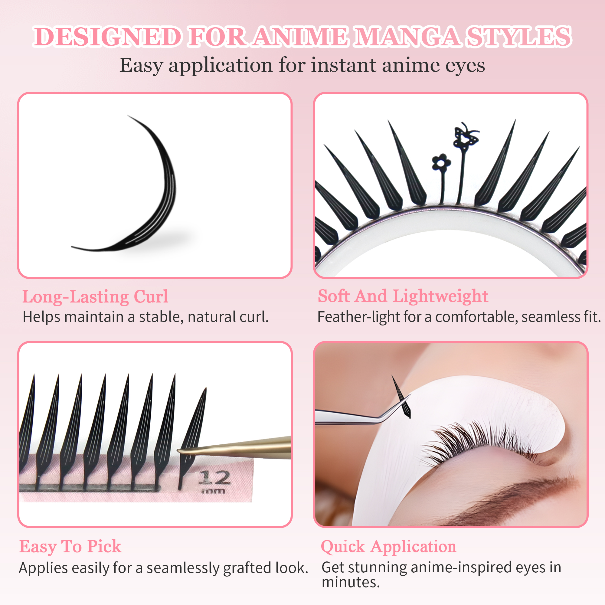 GLAMLASH Comic Spire Eyelash E - đánh giá và giá Eyelash Extension Supernatural