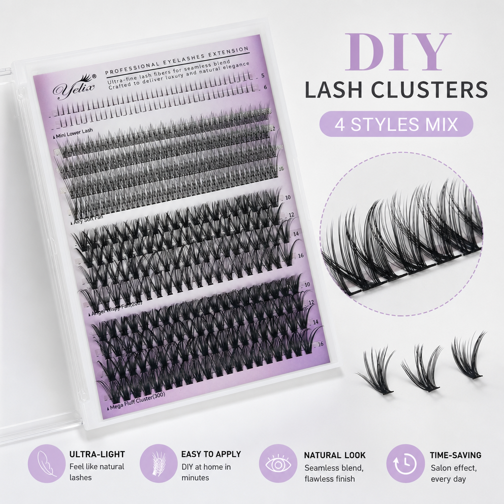 Yelix DIY Clusters Lashes Big  - đánh giá và giá Eyelash Extension Wispy
