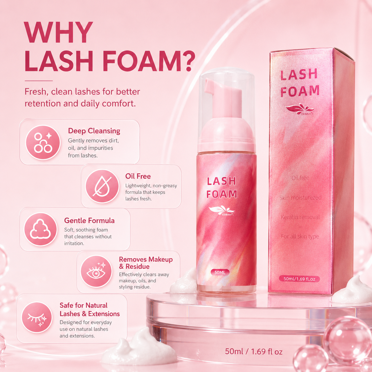 50ml Lash Foam Eyelash Extensi - đánh giá và giá Eyelash Extension Aftercare