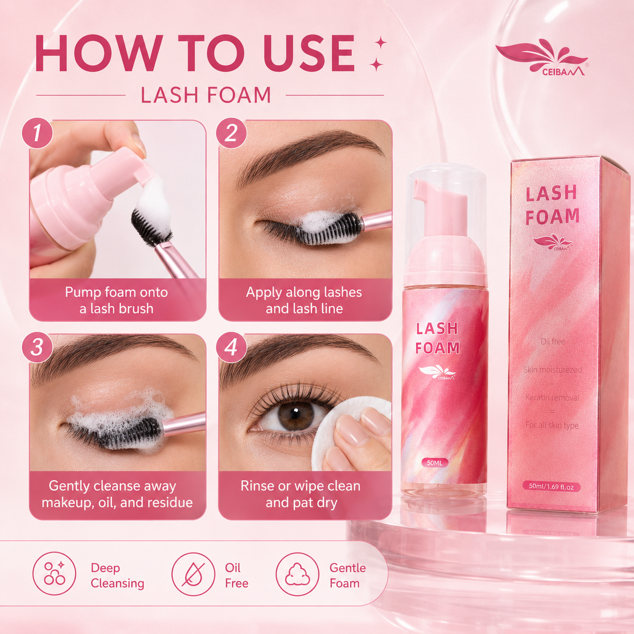 50ml Lash Foam Eyelash Extensi - đánh giá và giá Eyelash Extension Aftercare