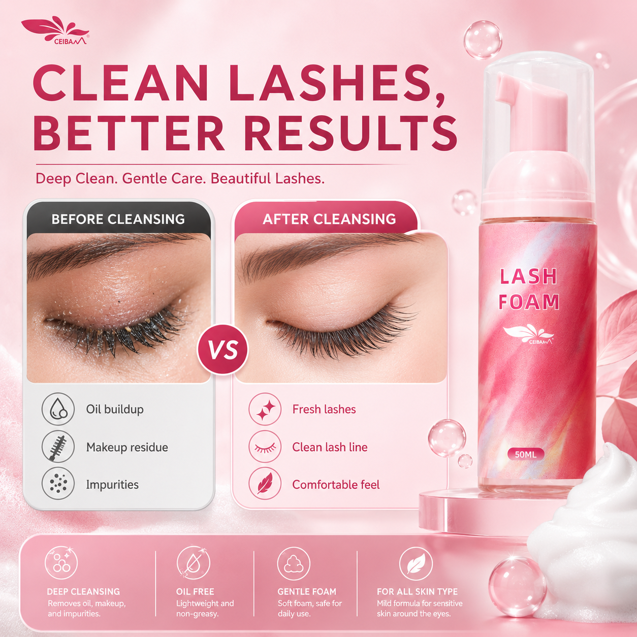 50ml Lash Foam Eyelash Extensi - đánh giá và giá Eyelash Extension Aftercare