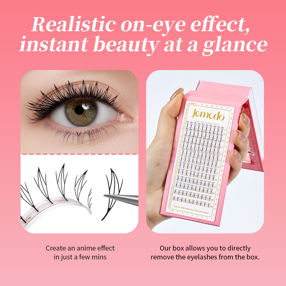 JEMEDO Comic Eyelashes Narrow  - đánh giá và giá Eyelash Extension Anime Style