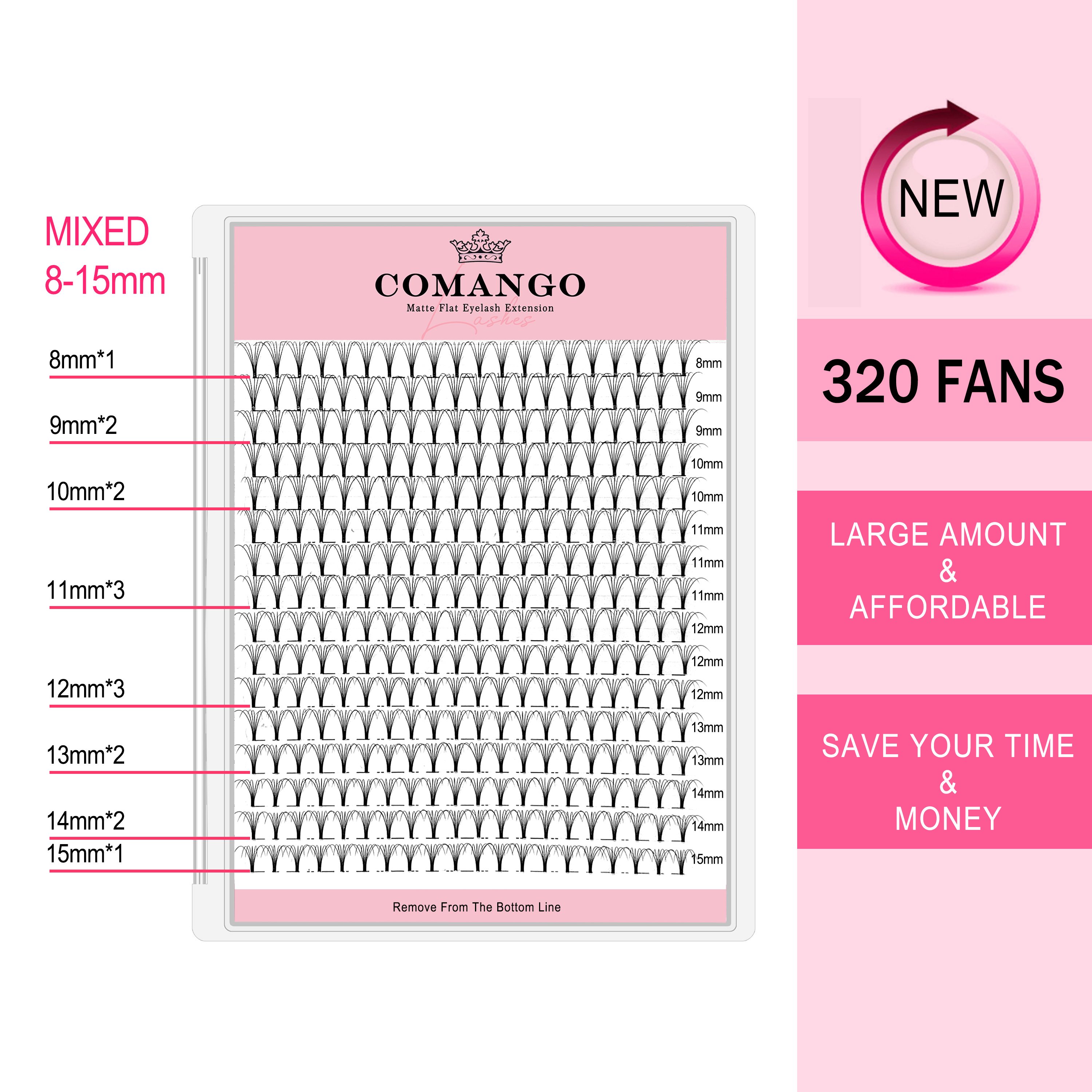 CoMango 320pcs Short Stem Prem - đánh giá và giá Eyelash Extension Japan