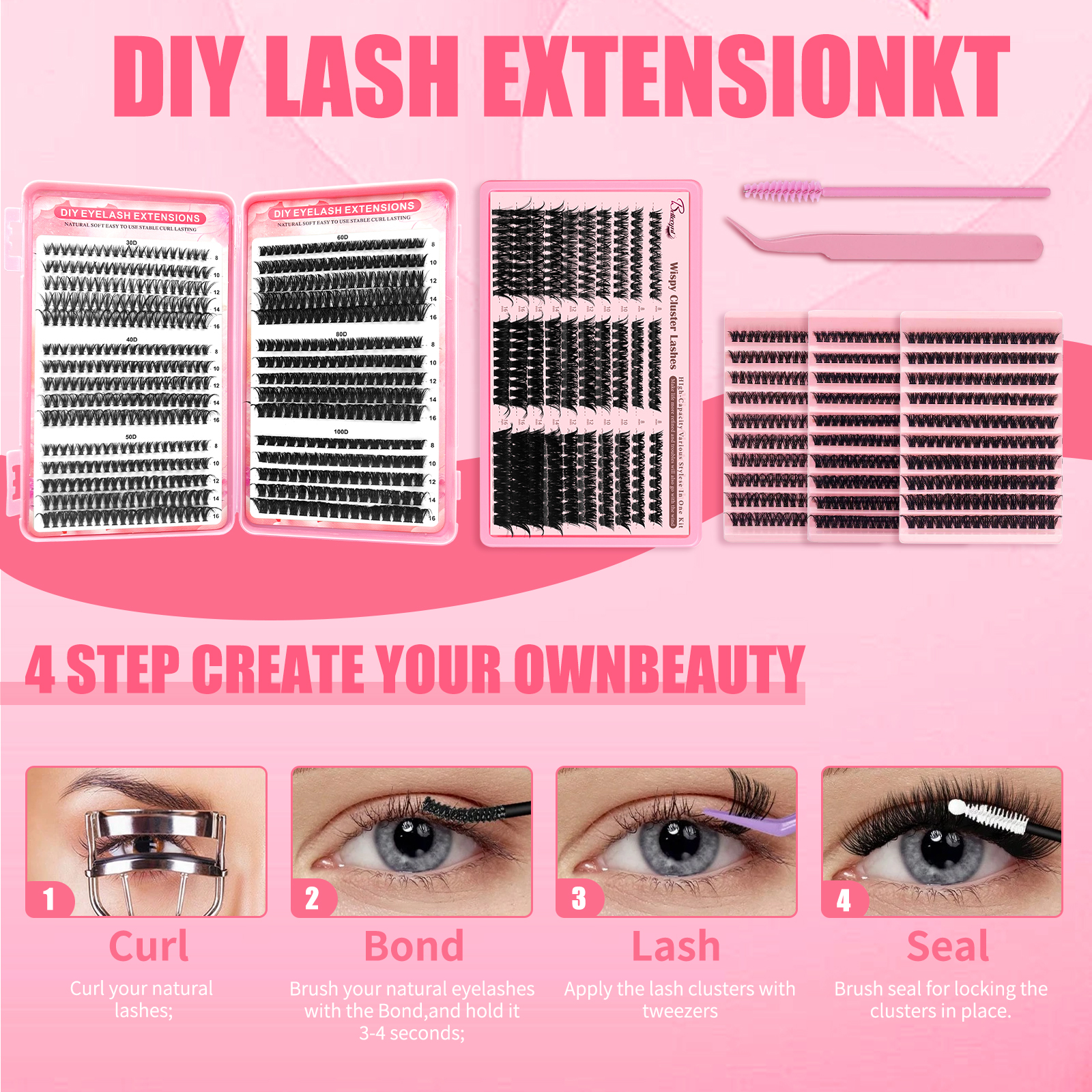 Individual Lash Clusters Kit,  - đánh giá và giá Eyelash Extension Home Service