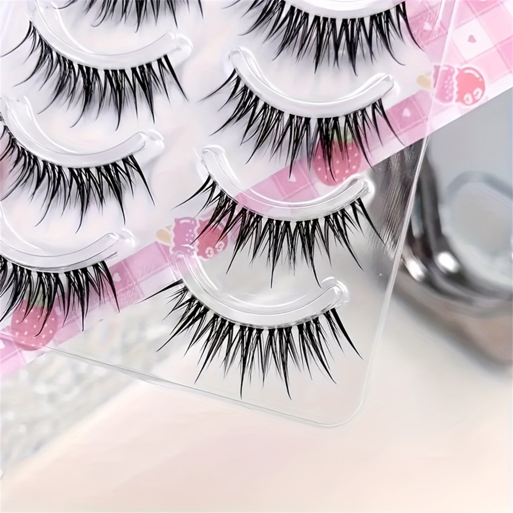 5 pairs of wet comic eyelashes - đánh giá và giá Eyelash Extension Cat Eye