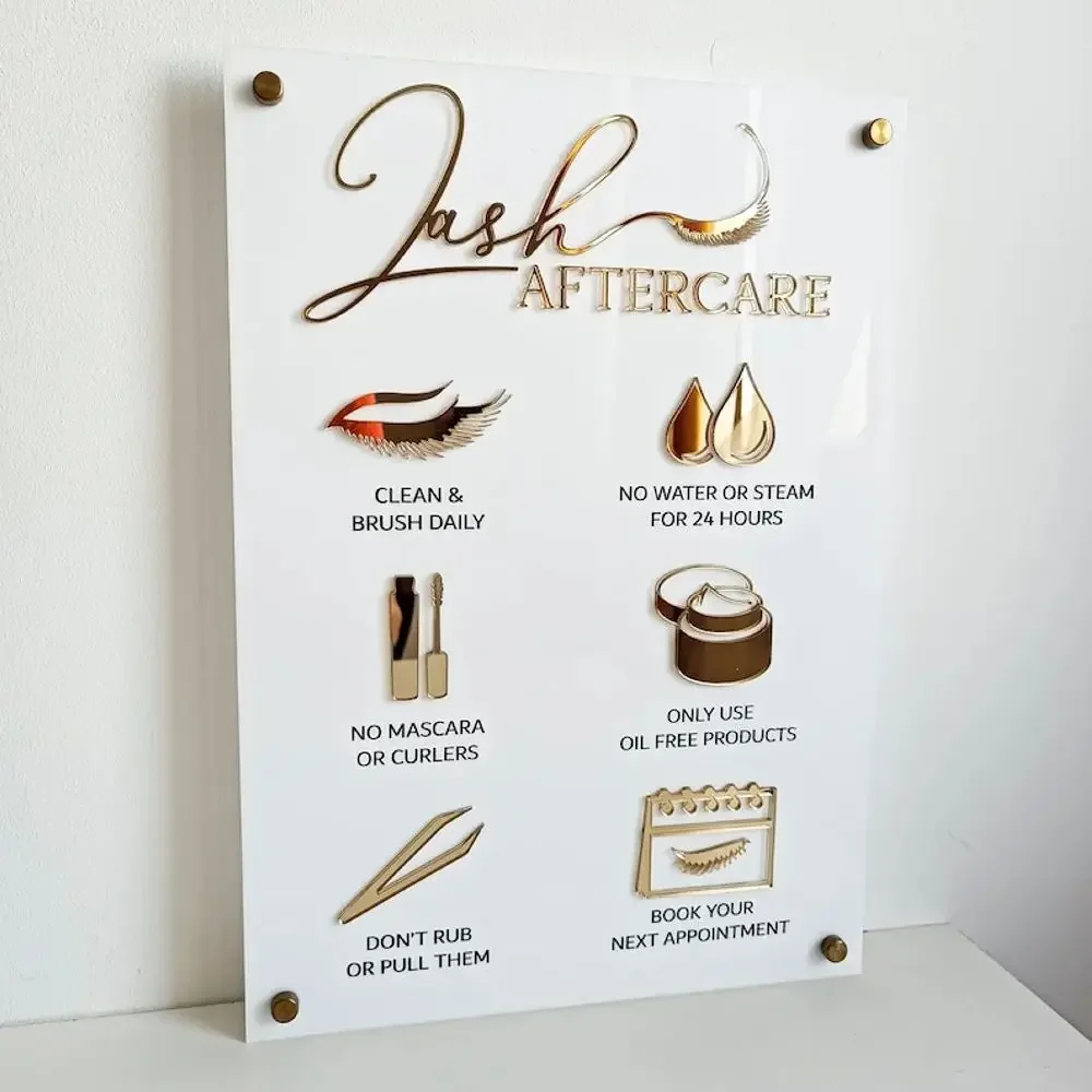 Aftercare Sign for Lash Extens - đánh giá và giá Eyelash Extension Aftercare