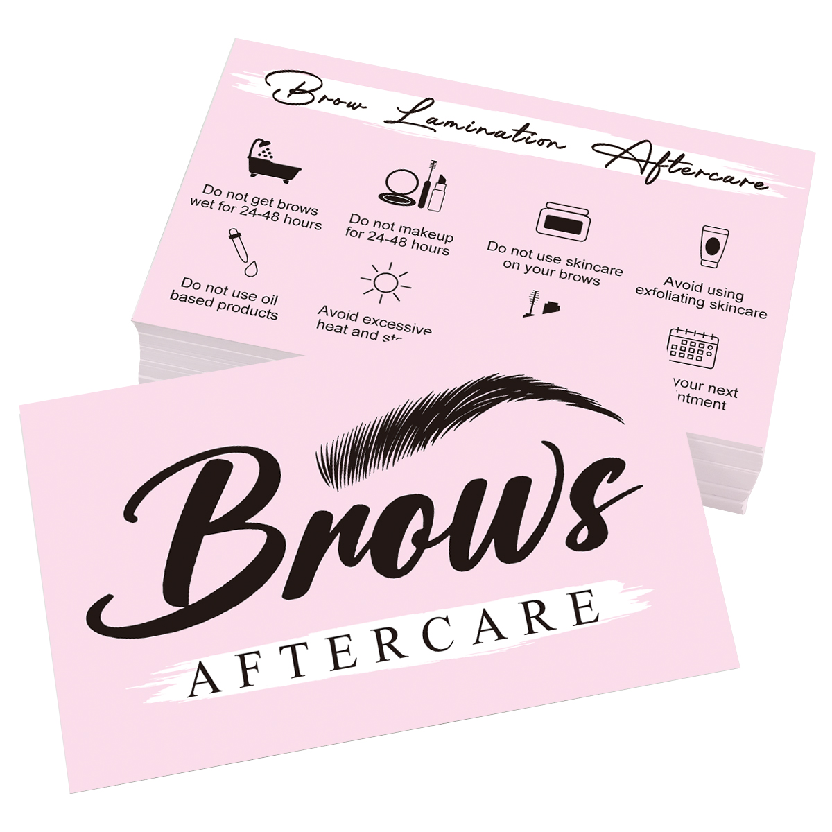 50pcs eyebrow Aftercare Cards  - đánh giá và giá Eyelash Extension Aftercare