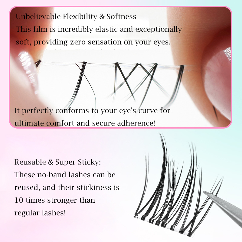 No Glue Eyelashes ”No-Band“Glu - đánh giá và giá Eyelash Extension Supernatural