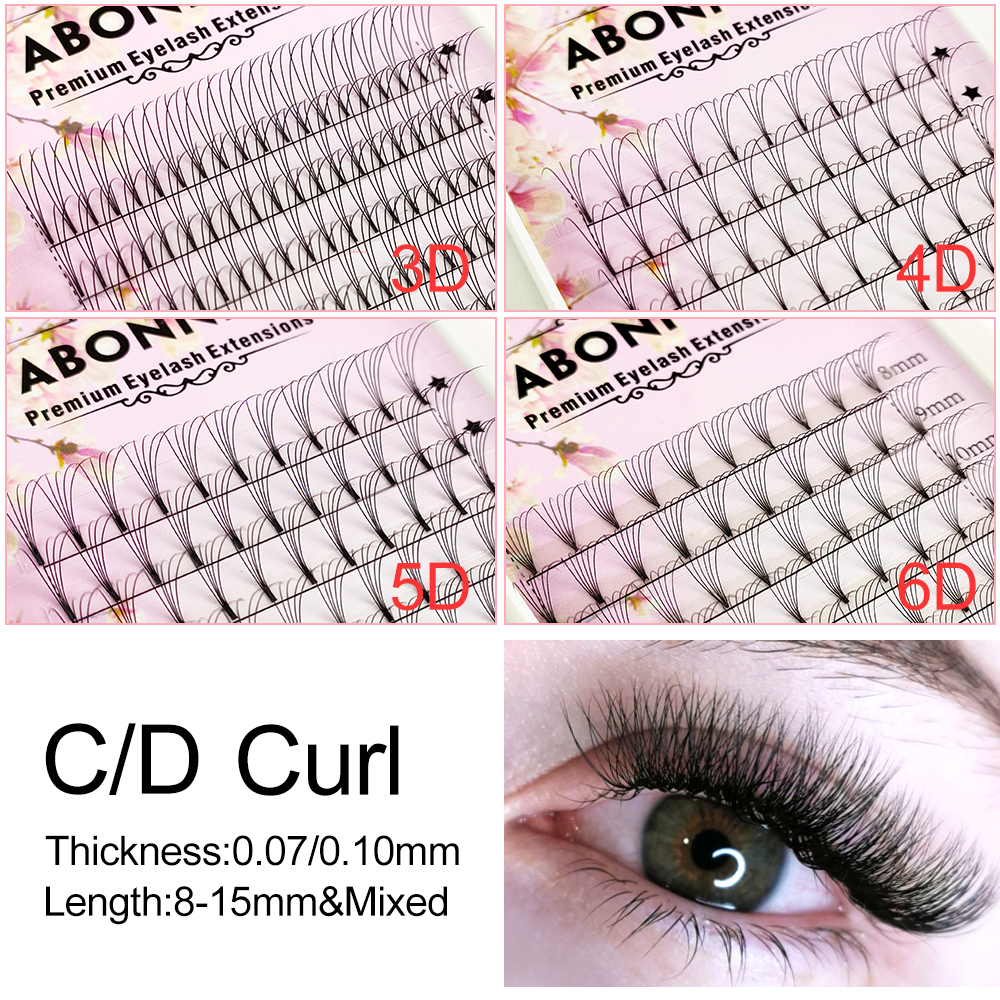 Abonnie 6D Narrow Fan Premade  - đánh giá và giá Eyelash Extension Japan