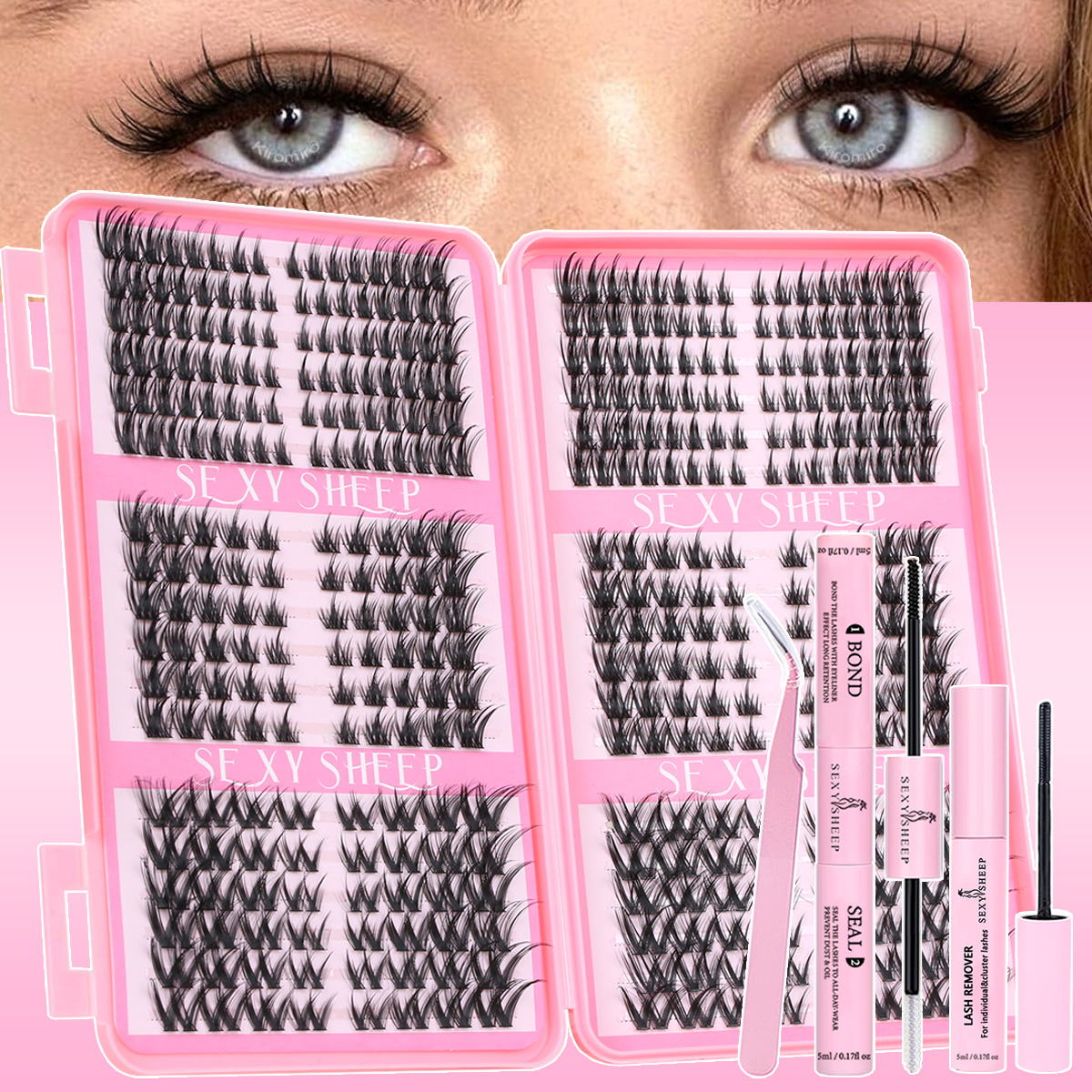 Eyelash Clusters Kit Cat Lashe - đánh giá và giá Eyelash Extension Home Service