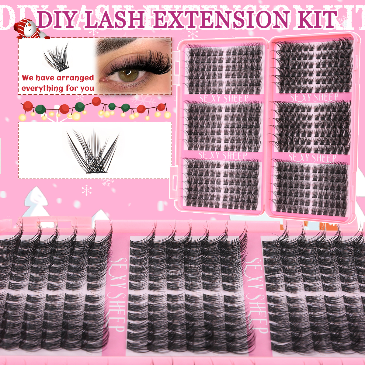 Eyelash Clusters Kit Cat Lashe - đánh giá và giá Eyelash Extension Home Service