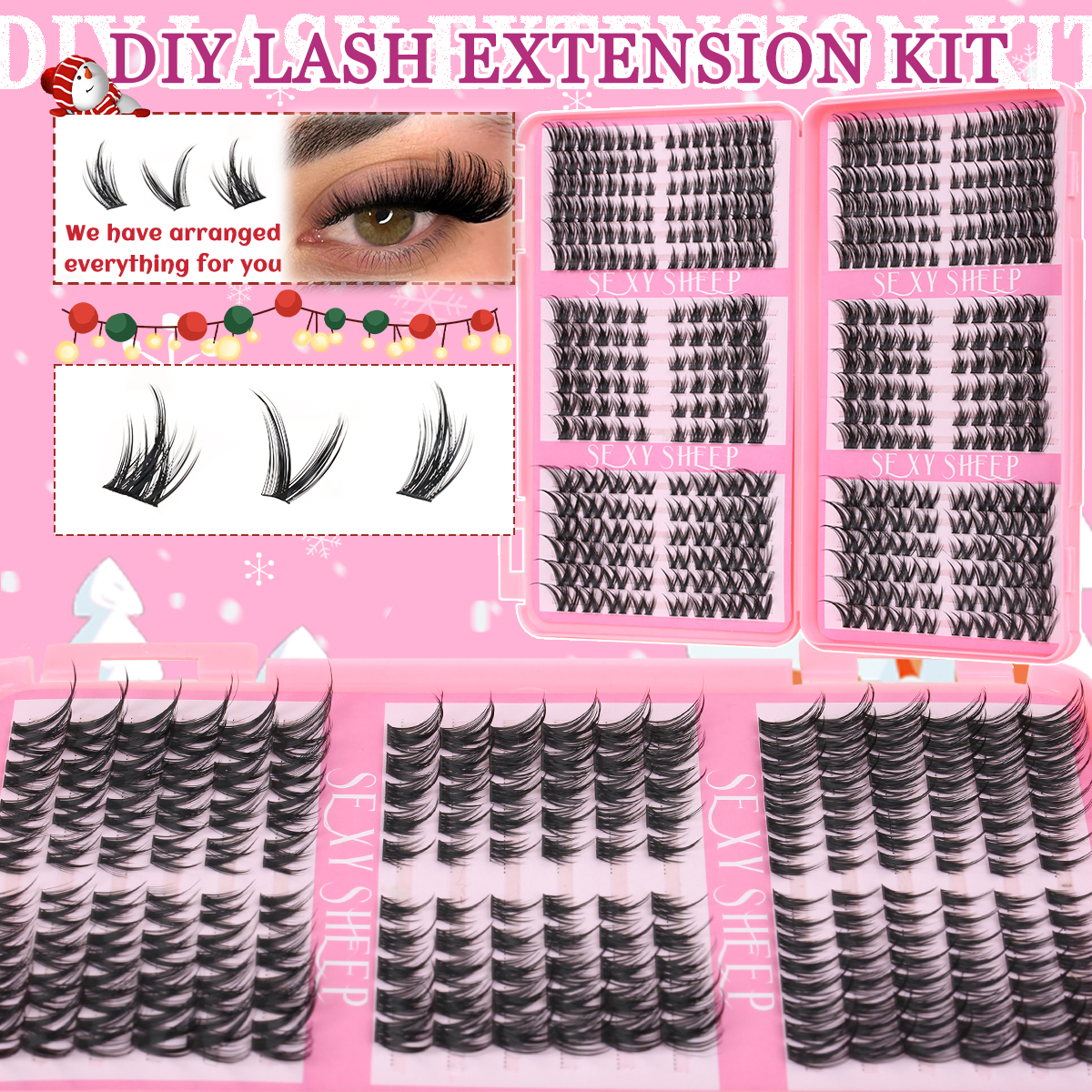 Eyelash Clusters Kit Cat Lashe - đánh giá và giá Eyelash Extension Home Service
