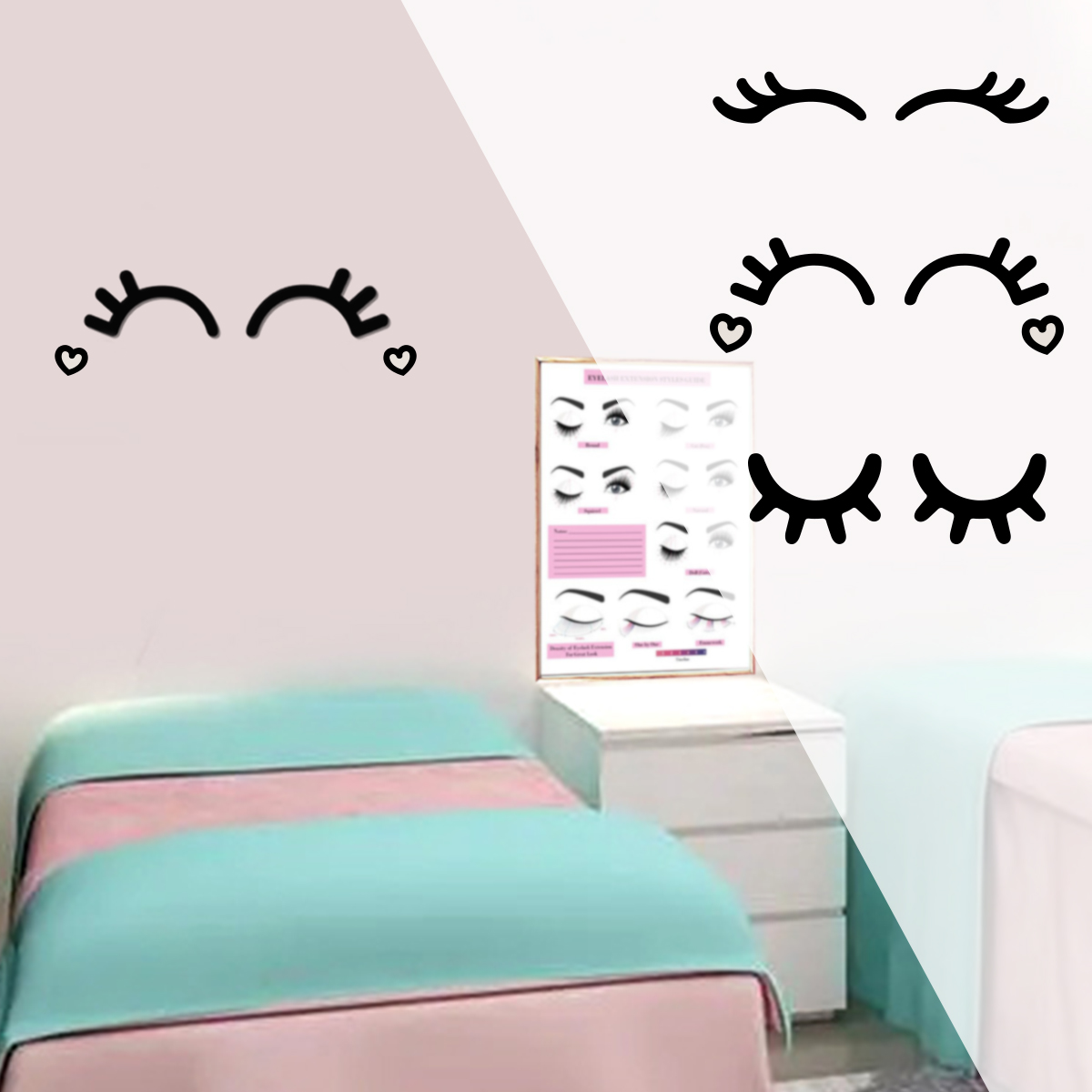 5pairs Eyelashes Wall Sticker  - đánh giá và giá Eyelash Extension Aftercare