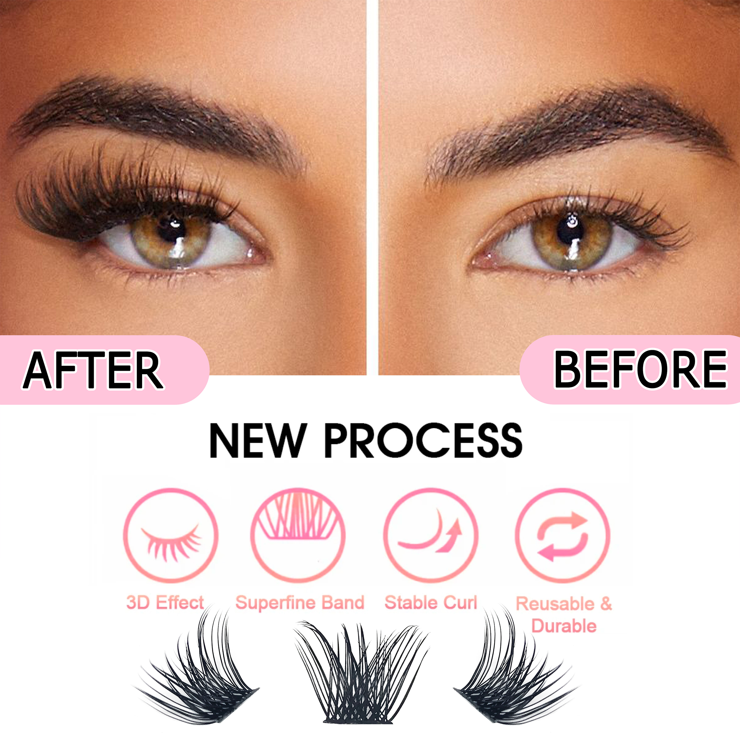 CoMango Loose Lash Clusters 14 - đánh giá và giá Eyelash Extension Home Service