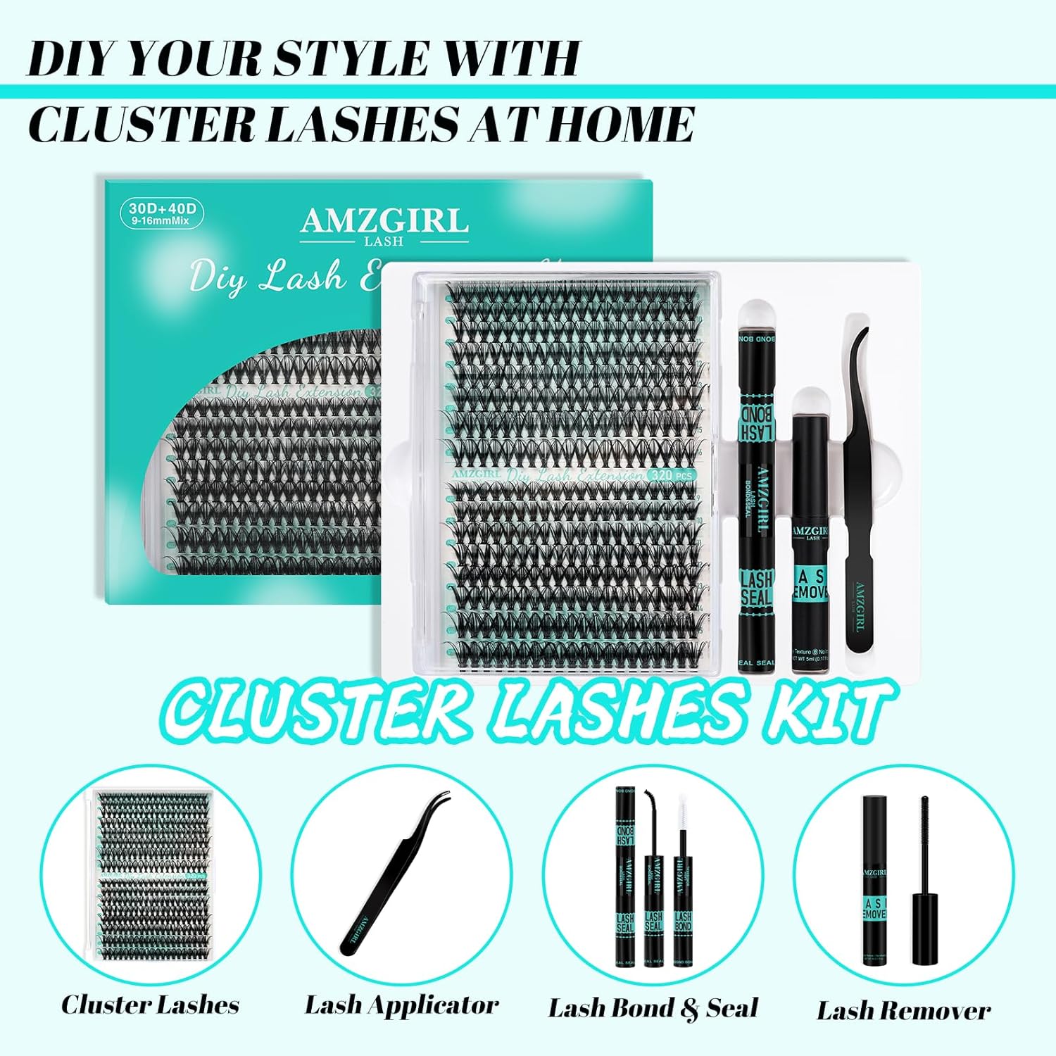 DIY Lash Clusters Kit 320Pcs,  - đánh giá và giá Eyelash Extension Images Free