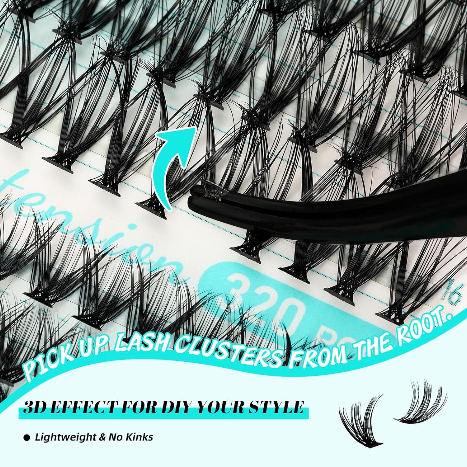 DIY Lash Clusters Kit 320Pcs,  - đánh giá và giá Eyelash Extension Images Free