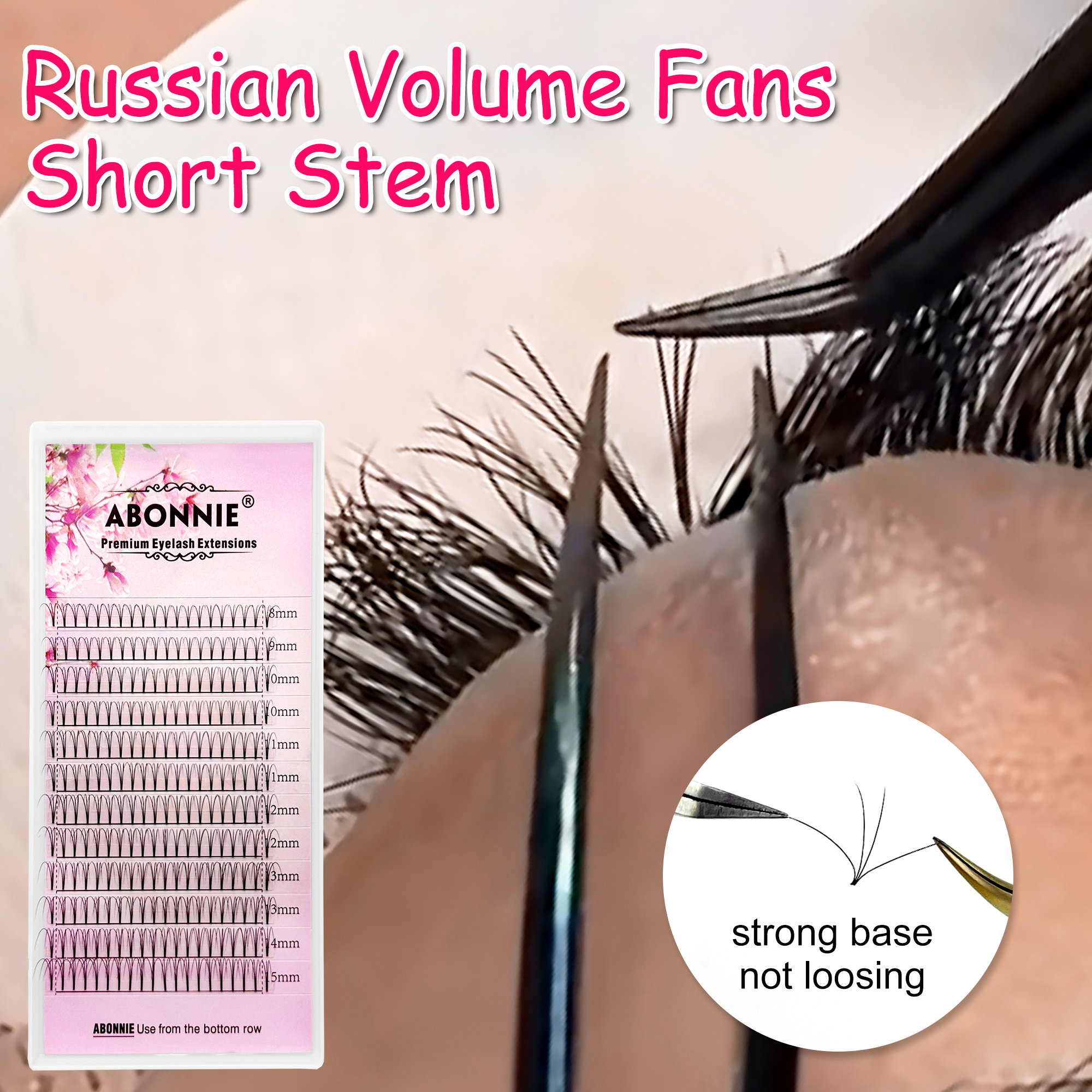 Short Base Fan Ruassian Volume - đánh giá và giá Eyelash Extension Japan