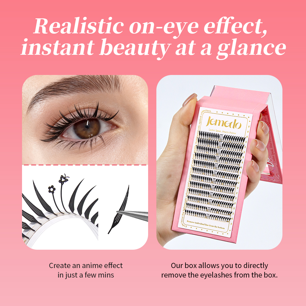 JEMEDO Comic Eyelashes Narrow  - đánh giá và giá Eyelash Extension Anime Style