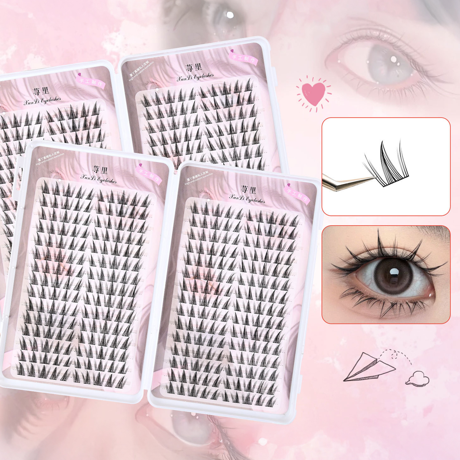 30rows 3D Wispy Fluffy Fake Ey - đánh giá và giá Eyelash Extension Supernatural
