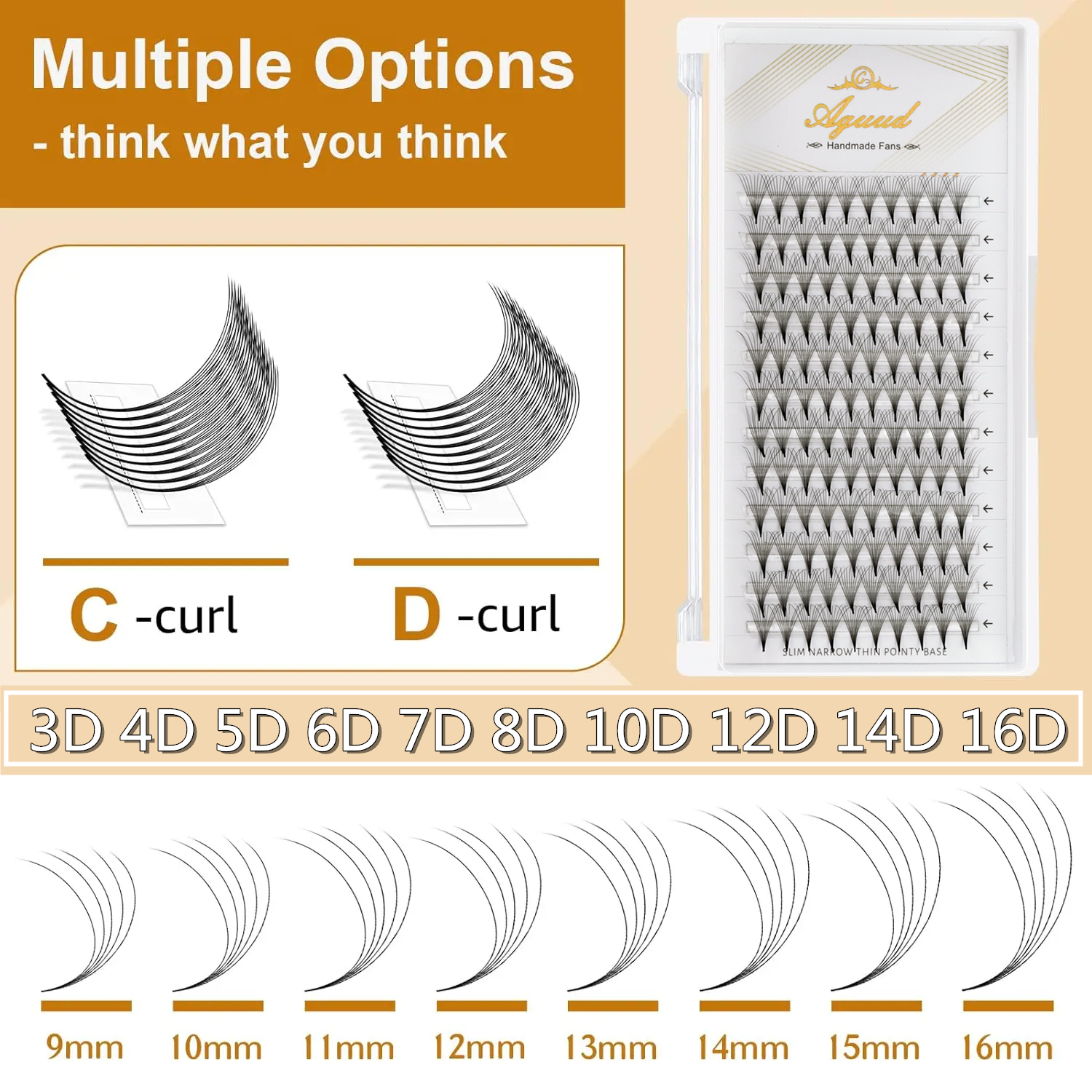 AGUUD 5 trays/lot Thin Roots S - đánh giá và giá Eyelash Extension Japan