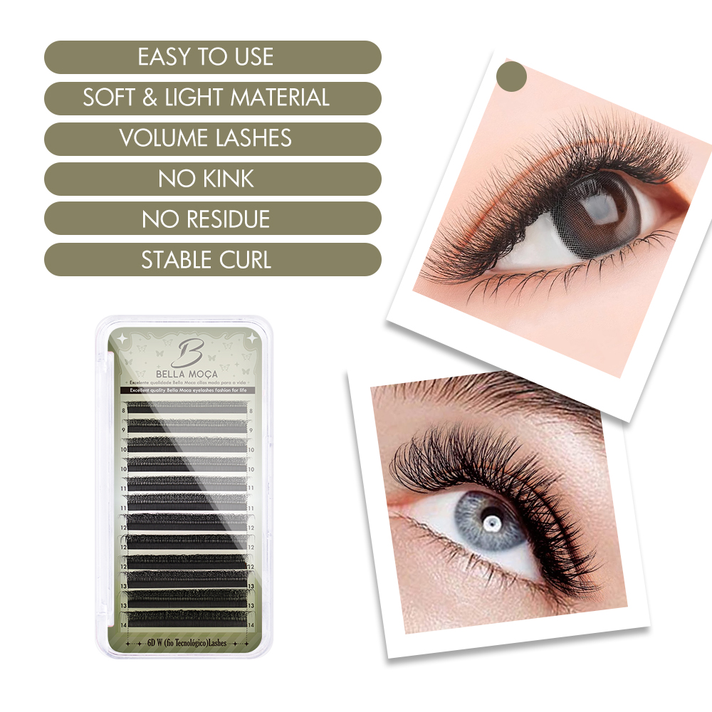 Bella moça 6D/7D/8D W Lash Ext - đánh giá và giá Eyelash Extension Supernatural